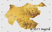 Physical Map of Shambiko, cropped outside