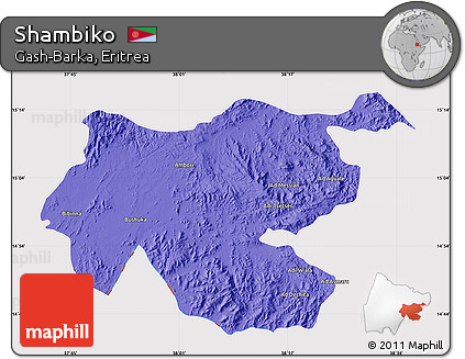 Political Map of Shambiko, cropped outside