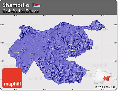 Political Map of Shambiko, cropped outside
