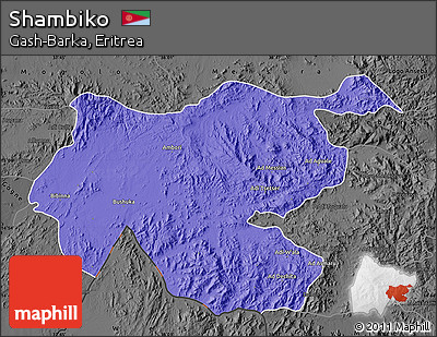 Political Map of Shambiko, darken, desaturated