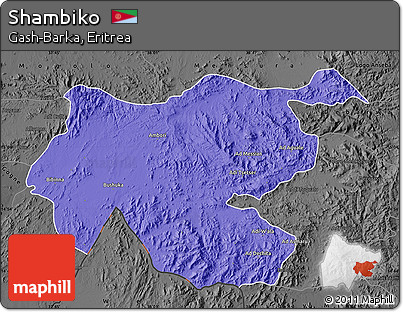 Political Map of Shambiko, darken, desaturated