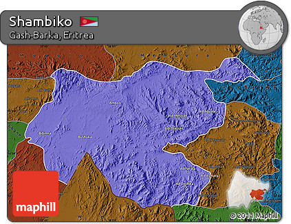 Political Map of Shambiko, darken