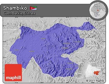 Political Map of Shambiko, lighten, desaturated