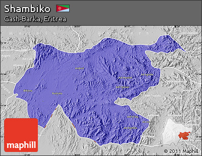 Political Map of Shambiko, lighten, desaturated