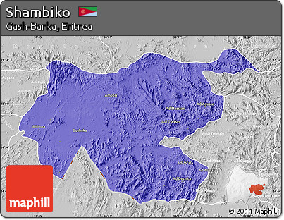 Political Map of Shambiko, lighten, desaturated