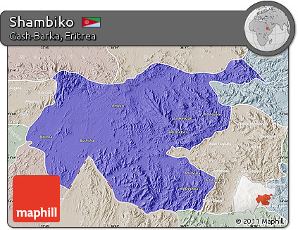 Political Map of Shambiko, lighten, semi-desaturated