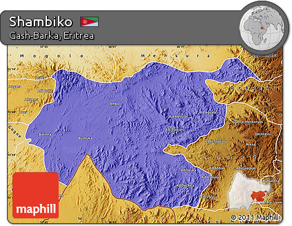 Political Map of Shambiko, physical outside
