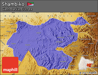 Political Map of Shambiko, physical outside