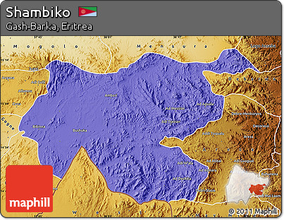 Political Map of Shambiko, physical outside
