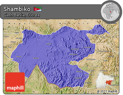 Political Map of Shambiko, satellite outside