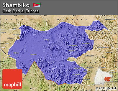 Political Map of Shambiko, satellite outside