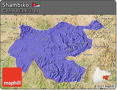 Political Map of Shambiko, satellite outside