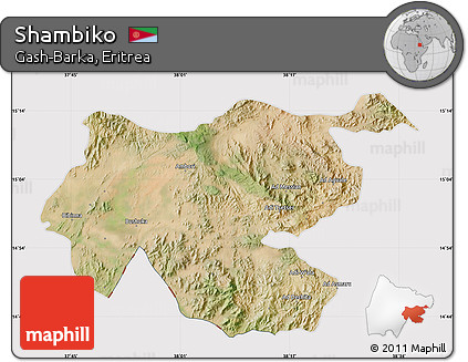 Satellite Map of Shambiko, cropped outside