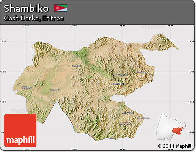 Satellite Map of Shambiko, cropped outside