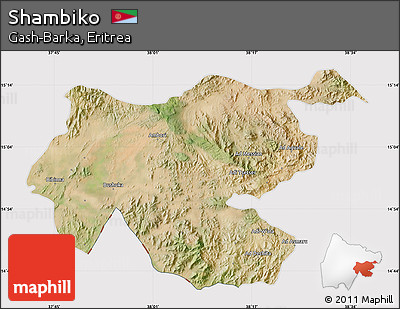 Satellite Map of Shambiko, cropped outside