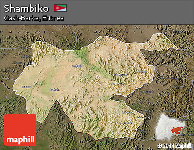 Satellite Map of Shambiko, darken
