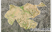 Satellite Map of Shambiko, darken, semi-desaturated