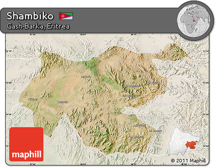 Satellite Map of Shambiko, lighten