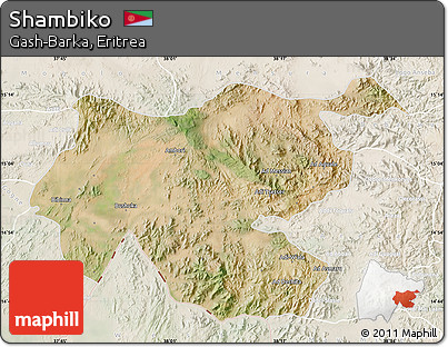Satellite Map of Shambiko, lighten