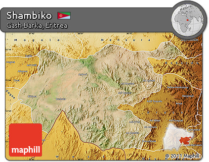 Satellite Map of Shambiko, physical outside