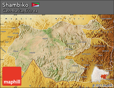 Satellite Map of Shambiko, physical outside