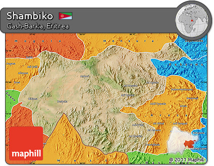 Satellite Map of Shambiko, political outside