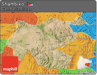 Satellite Map of Shambiko, political outside