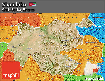 Satellite Map of Shambiko, political outside