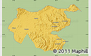 Savanna Style Map of Shambiko, single color outside