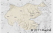 Shaded Relief Map of Shambiko, lighten, desaturated