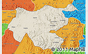 Shaded Relief Map of Shambiko, political outside