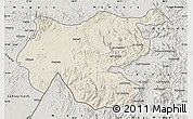 Shaded Relief Map of Shambiko, semi-desaturated