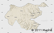 Shaded Relief Map of Shambiko, single color outside