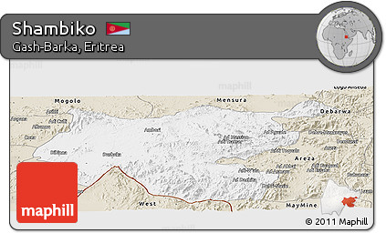 Classic Style Panoramic Map of Shambiko