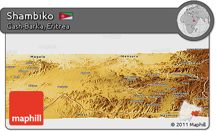 Physical Panoramic Map of Shambiko
