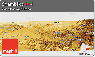 Physical Panoramic Map of Shambiko