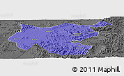 Political Panoramic Map of Shambiko, darken, desaturated