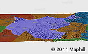 Political Panoramic Map of Shambiko, darken