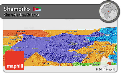 Political Panoramic Map of Shambiko