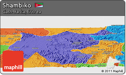Political Panoramic Map of Shambiko