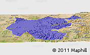 Political Panoramic Map of Shambiko, satellite outside