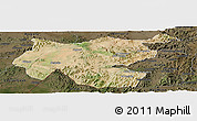 Satellite Panoramic Map of Shambiko, darken