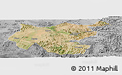 Satellite Panoramic Map of Shambiko, desaturated