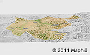 Satellite Panoramic Map of Shambiko, lighten, desaturated