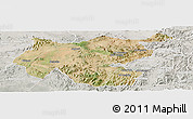 Satellite Panoramic Map of Shambiko, lighten, semi-desaturated
