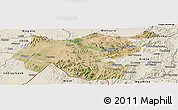 Satellite Panoramic Map of Shambiko, shaded relief outside