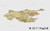 Satellite Panoramic Map of Shambiko, single color outside