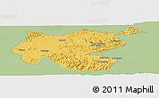 Savanna Style Panoramic Map of Shambiko, single color outside
