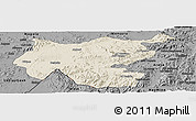 Shaded Relief Panoramic Map of Shambiko, darken, desaturated