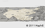 Shaded Relief Panoramic Map of Shambiko, darken, semi-desaturated